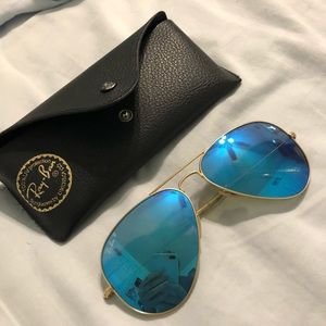 Ray-Ban Sunglass Aviators - Blue - Polarized